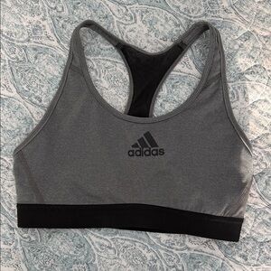 Adidas Women's Black and Gray Sports Bra